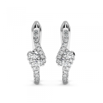 Earrings with 0.16 ct center diamonds and 0.20 ct side diamonds