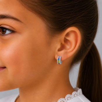 Earrings with 0.16 ct Diamonds and 0.77 ct Sapphires