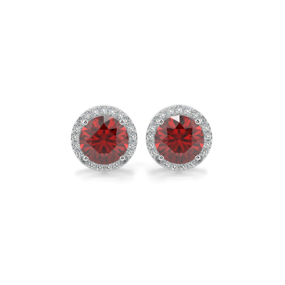 Earrings with 0.27 ct Diamonds and 1.30 ct Rubies
