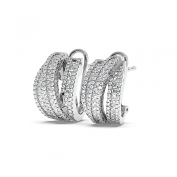 Earrings with 1.67 ct Princess Diamonds and 0.92 ct round diamonds