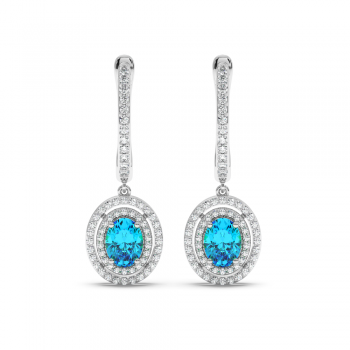 0.65 ct diamond and 1.57 ct blue-topaz earrings