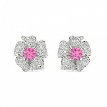 Royal Flower earrings with 1.83 ct diamonds and 2.00 ct pink sapphires
