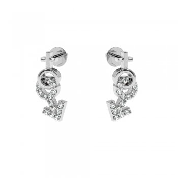 Love earrings with diamonds approx. 0.14 ct 