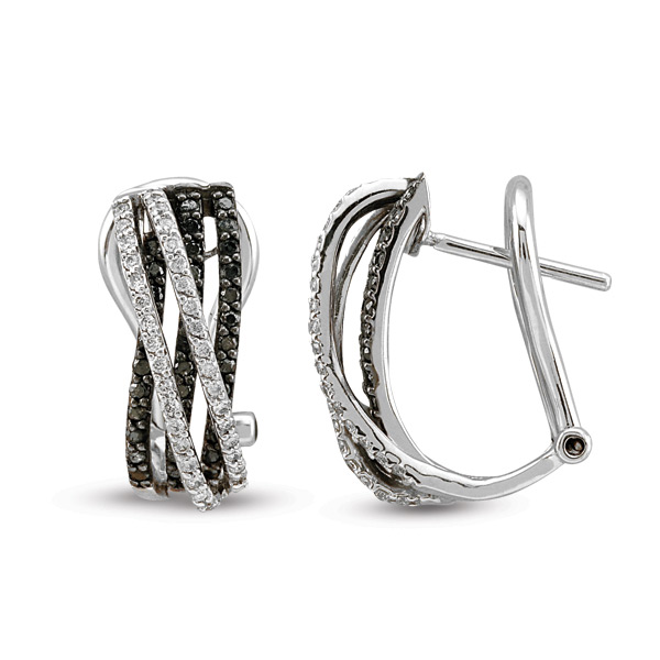 Black and white diamond earrings