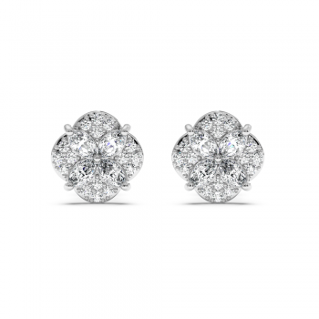 Earrings with 1.12 ct Marquise diamonds and 0.41 ct round diamonds