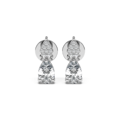 Earrings with 0.71 ct Pear Diamonds and 0.06 ct Diamonds