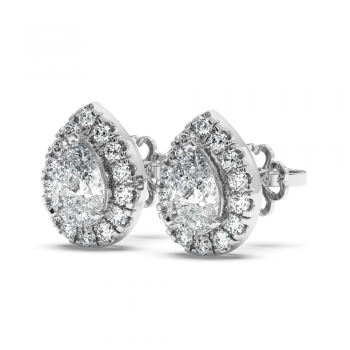 Earrings with Pear Diamonds each of 0.46 ct and Side Diamonds of 0.46 ct