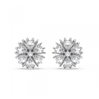 Earrings with 0.07ct Round Diamonds and 0.06ct Pear Cut Diamonds