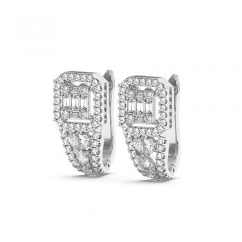 Earrings with 0.45ct Round Diamonds, 0.22ct Baget Diamonds, 0.14ct Pear Cut Diamonds and 0.14ct Marquise Cut Diamonds