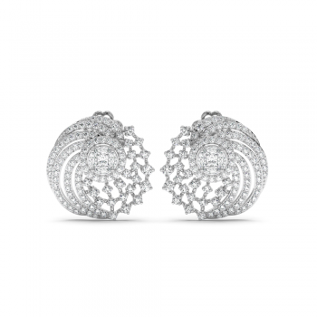 Earrings with 0.90 ct round diamonds, 0.07 ct Princess diamonds and 0.20 ct marquise diamonds