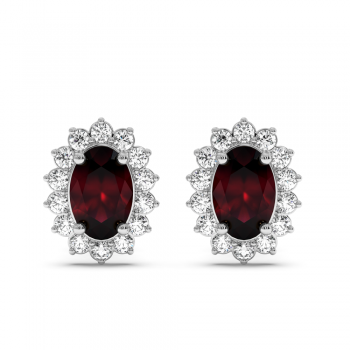Earrings with 1.24 ct Ruby and 0.28 ct Diamonds