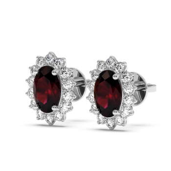 Earrings with 1.24 ct Ruby and 0.28 ct Diamonds