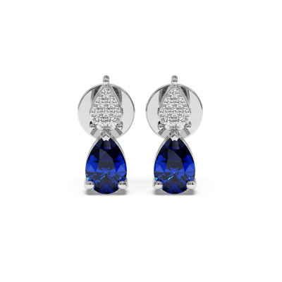 Earrings with 0.71 ct Sapphire and 0.06 ct Diamonds