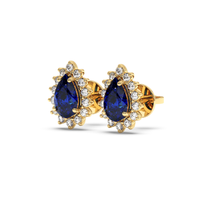 Earrings with 1.48 ct Sapphire and 0.36 ct Diamonds
