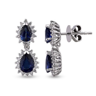 Earrings with 2.57 ct Sapphires and 0.59 ct Diamonds