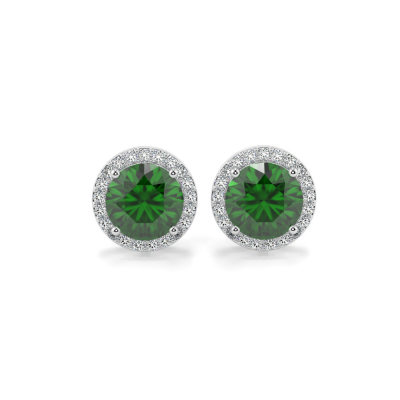 Earrings with 1.30 ct Emerald and 0.27 ct Diamonds