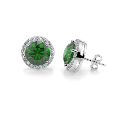 Earrings with 1.30 ct Emerald and 0.27 ct Diamonds