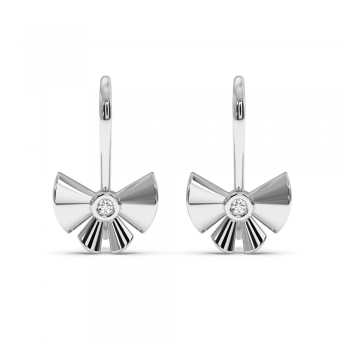 White gold earrings with 0.02 ct diamonds