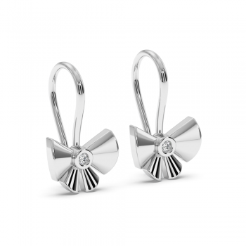 White gold earrings with 0.02 ct diamonds