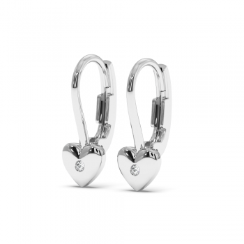 White gold earrings with 0.02 ct diamonds