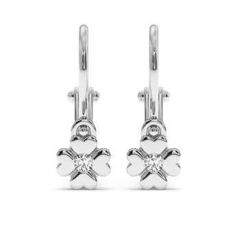 White gold earrings with 0.05 ct diamonds
