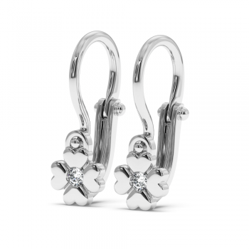 White gold earrings with 0.05 ct diamonds