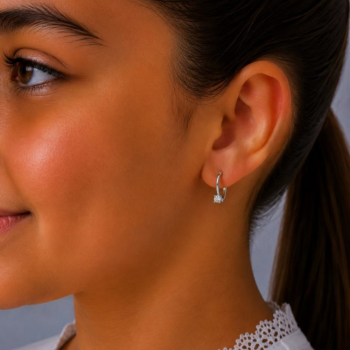 White gold earrings with 0.09 ct diamonds