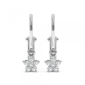 White gold earrings with 0.14 ct diamonds