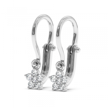 White gold earrings with 0.14 ct diamonds