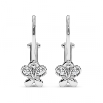 White gold earrings with 0.02 ct diamonds