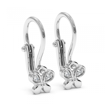 White gold earrings with 0.02 ct diamonds
