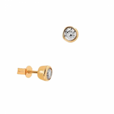 Rose gold earrings with 0.20 ct Brown Diamonds