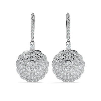 Fantasy earrings with 3.86 ct Diamonds