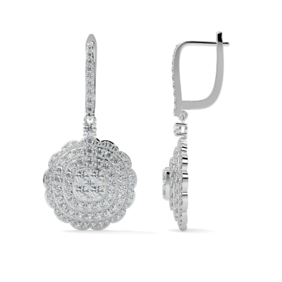 Fantasy earrings with 3.86 ct Diamonds