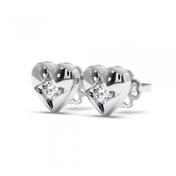 Heart earrings with Diamonds 0.19ct