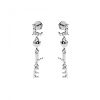 Love earrings with diamonds approx. 0.06 ct 