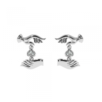 Lover earrings with diamonds approx. 0.04 ct