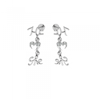 Lover earrings with diamonds approx. 0.08 ct