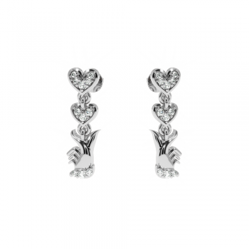 Lover earrings with diamonds approx. 0.10 ct