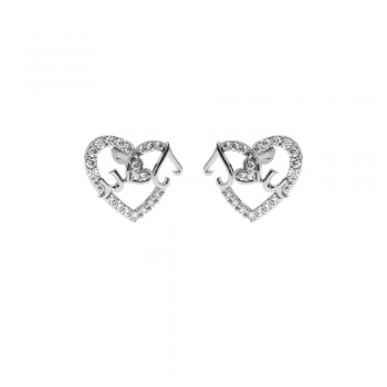 Lover earrings with diamonds approx. 0.39 ct