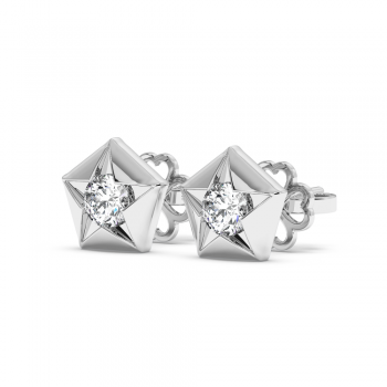 Octagon Earrings with Diamonds 0.19ct