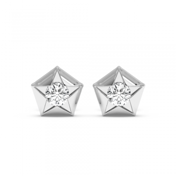 Octagon Earrings with Diamonds 0.19ct