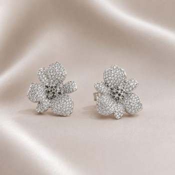 2.21 ct Orchid with Diamonds earrings
