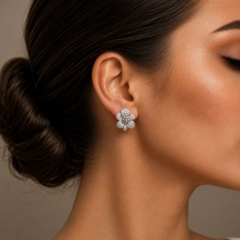 2.21 ct Orchid with Diamonds earrings