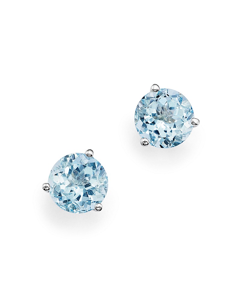 Solitaire Aquamarine 1.13 ct earrings