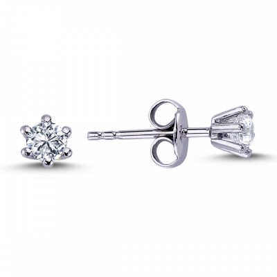 Solitaire Earrings with Diamonds 0.37 ct