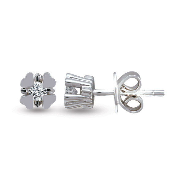 Solitaire earrings with 0.14 ct diamonds