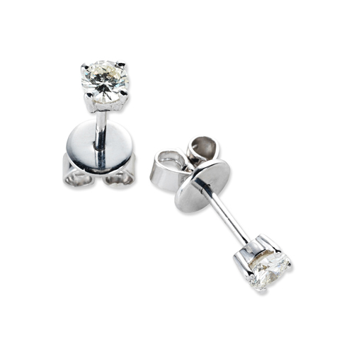 Solitaire earrings with 0.40 ct diamonds