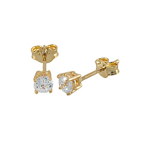 Solitaire earrings with 0.45 ct brown diamonds