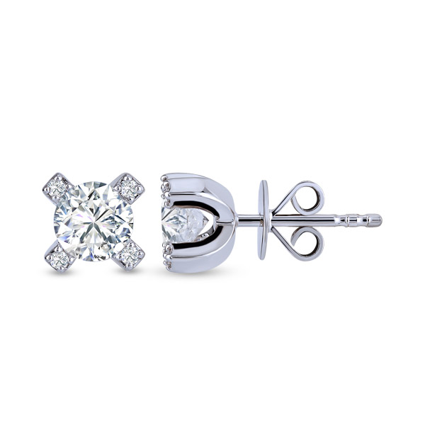 Solitaire earrings with 0.49 ct diamonds